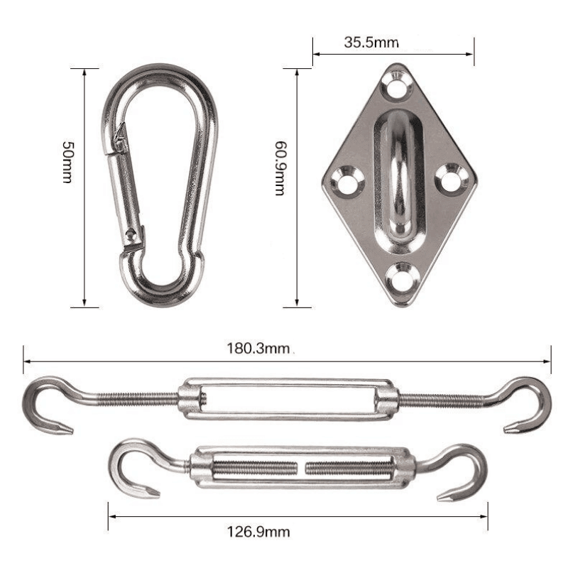 Kit Fixation Voile d'Ombrage - Toiles Ombrage