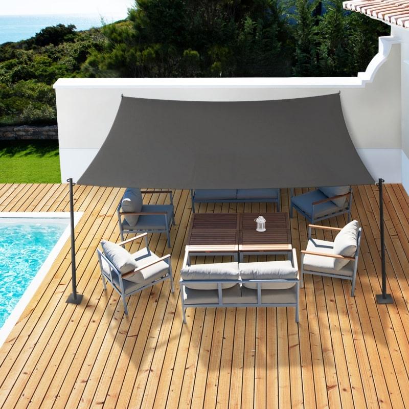 Toile d'ombrage Carré Anthracite - Toiles Ombrage