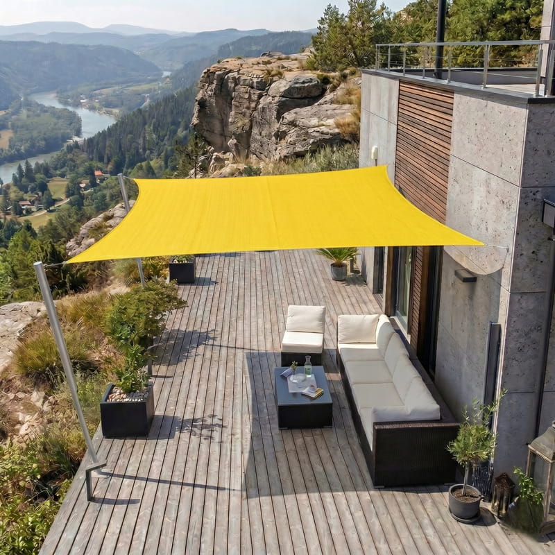 Toile d'ombrage Rectangulaire Jaune - Toiles Ombrage
