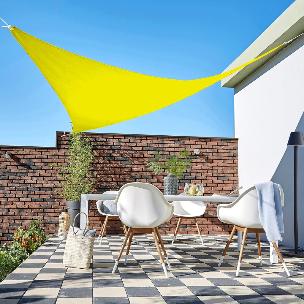 Toile d'ombrage Triangulaire Jaune - Toiles Ombrage