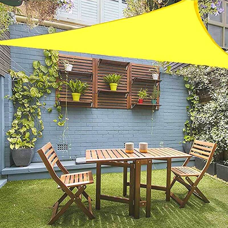 Toile d'ombrage Triangulaire Jaune - Toiles Ombrage
