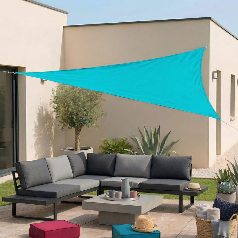 Toile d'ombrage Triangulaire Turquoise - Toiles Ombrage
